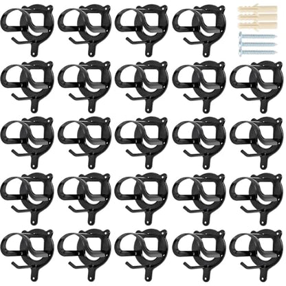 24 Counts Horse Bridle Rack, Bridle Bracket Bridle Hooks with Tubes & Screw | Heavy Duty Metal Hooks with Screws & Anchors, Keeps Tack Equipment Neat in Stables Garages and Utility Spaces - size: 24 Counts