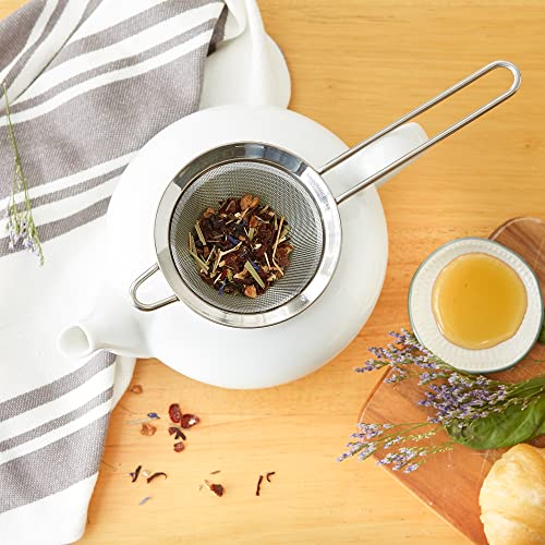 RSVP International Endurance Kitchen Collection, Stainless Steel Fine Mesh Conical Sieve/Colander, Multi-Purpose for Cooking, Baking, Loose Leaf Tea, Bar Strainer Cocktails, 4-Inch - size: 3-1/2-Inch
