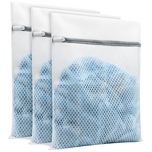 3Pcs Laundry Bags Mesh Wash Bags，12 x 16 inches - size: 3-PACK
