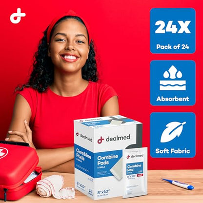 Dealmed Abdominal Combine Pads 8x10 Sterile - Non Adherent - 48 Count - size: 8" x 10", style: Pack of 2