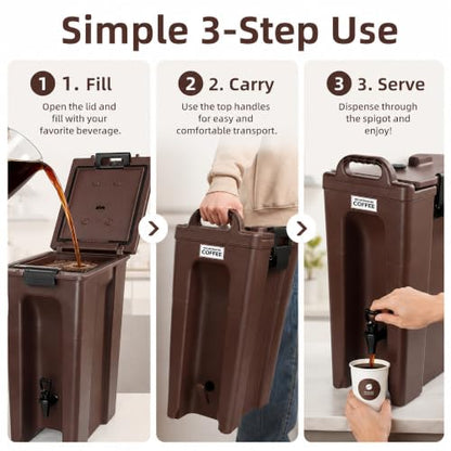 YUANHAO 5 Gallon Insulated Beverage Dispenser with Spigot - size: 5 GAL