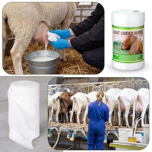60 Pcs Goat Cow Sheep Udder Wipes, 5.5 x 7.8 Inches