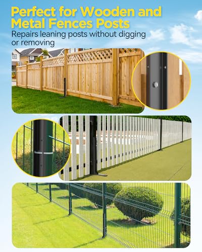 Longer Reinforced Fence Post Repair Kit - 41 Inch - size: 4 Pack Reinforced