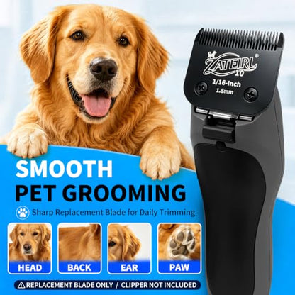 4 Pack Pet Grooming Clipper Blades with Steel Cutters, Sizes 10, 7FC, 5FC & 4FC, Black, Compatible with Andis, Oster A5, Wahl KM10 A5 Style Dog Clippers - color: Black, size: 10# + 7FC + 5FC + 4FC