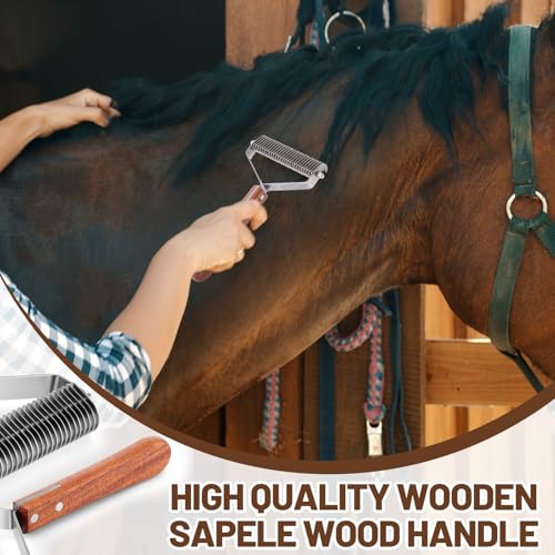 Abbylike Livestock Shedding Comb, Grooming Dematting Brush, 1-sided - style: 1-sided
