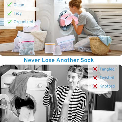 4 Pcs Mesh Laundry Bags Set for Delicates with AUTO-Lock Zipper, Lingerie Bags for Washing Delicates, Laundry Bags Mesh Wash Bags, Delicates Laundry Bag for Jeans,Blouse,Stocking,Bra(XL, 24" x 20") - size: X-Large_Fine Mesh