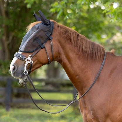 Horze Easy-Attach Bridle Insect and Fly Mask with Ear and Eye Protection - Black - L - size: L