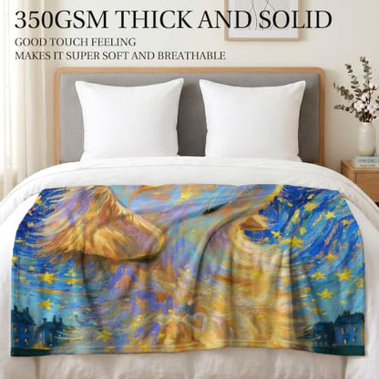 Jekeno Golden Retriever Gifts Blanket Starry Night Dog Blanket - color: Golden Retriever, size: 50x60 Inch