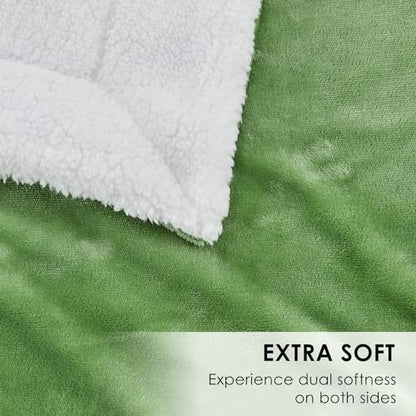SOCHOW Sherpa Fleece Throw Blanket, Sage Green, 50x60 inches - color: Sage Green, size: 50"×60"