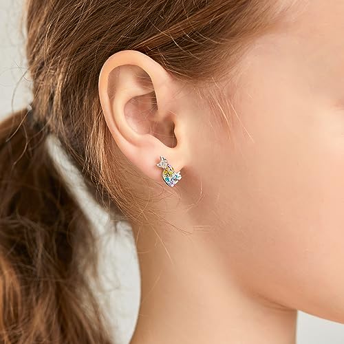 Cat Dinosaur Dragon Horse Stud Earrings for Women,Animal Wolf Sloth Fox LLama Butterfly Earrings Gifts Jewelry - color: Stud Kitty Cat