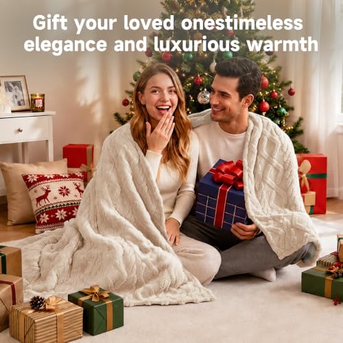 Heated Blanket 50''x60'', Soft Heated Throw Blanket,Beige - color: Beige, size: 5060