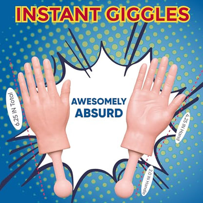 Tiny Hands (1 Pair - New) - Improved Little Small Mini Hand Stick Puppet - Make Anyone Laugh - Pocket Sized Hilarity and Big Laughs - TikTok Famous - Friend & Family