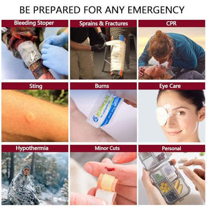 Upgrade - Comprehensive First Aid Kit with Labelled Compartments, Molle System Emergency Kits for Car,Home,Hiking, Backpacking, Camping, Traveling, and Cycling - size: Large Kit
