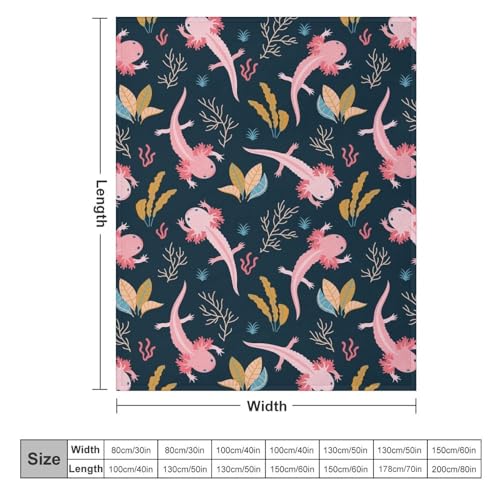 Cute Axolotl Fleece Throw Blanket for Couch Adults Teens 40" X 50" - color: Axolotl, size: 40x50 inch