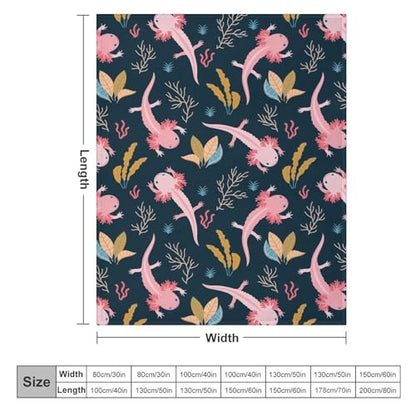 Cute Axolotl Fleece Throw Blanket for Couch Adults Teens 40" X 50" - color: Axolotl, size: 40x50 inch
