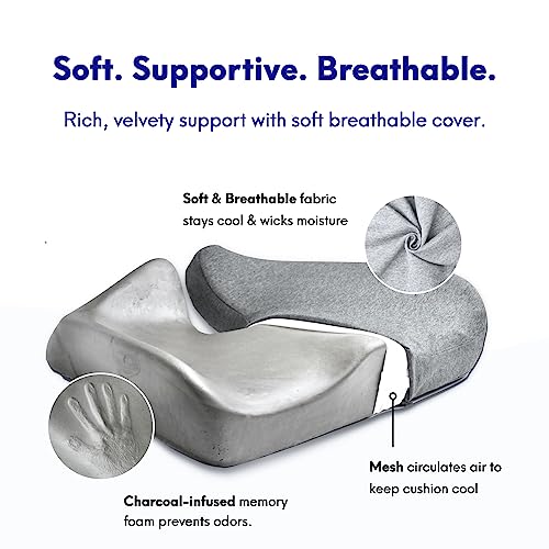 C CUSHION LAB Patented Pressure Relief Seat Cushion for Long Sitting Hours on Office/Home Chair, Car, Wheelchair - Extra-Dense Memory Foam for Hip, Tailbone, Coccyx, Sciatica - Wellness Green - color: Wellness Green