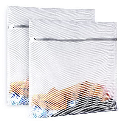 2 XX-Large Honeycomb Mesh Laundry Bag Delicates Durable for Washing Machine,24 x 24 Inches lingerie bags for Laundry, Travel Storage Organize Bag for Cotton Clothes,Sheet,Sweater, Shoes - size: Set of 2 XX-Large