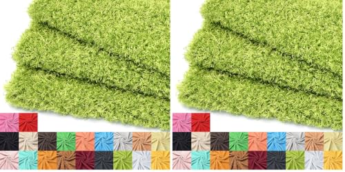 Surf turtle Grass Green Curly Teddy Fleece Faux Fur Fabric 36" x 59" (Pack of 2) - color: Grass Green, size: 36 x 59 inches (Pack of 2)