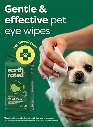 Earth Rated Dog Eye Wipes, Vet Developed, Unscented, Removes Dirt, 70ct - color: Eye Wipes Unscented, size: 70 Grooming Wipes