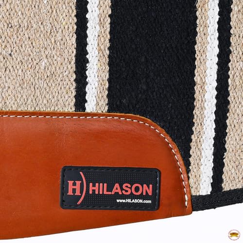 HILASON Western Wool Felt Contoured Saddle Pad Black 32x32