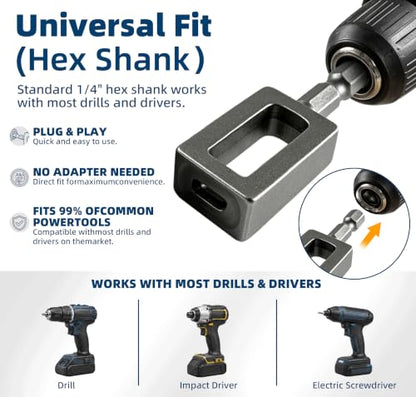 Wire Twister Tool for Drill, Electric Wire Twisting Tool with 1/4" Hex Shank for Fencing, Rebar Tying, and Construction﻿