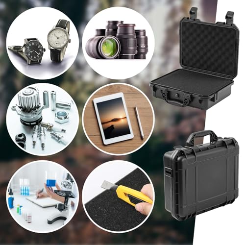 Relaxweex 8.5 x 6.5 x 3.7 Inch Waterproof Hard Case, Black, Grid Shell - color: Black, size: 8.5 x 6.5 x 3.7 Inch, style: Grid Shell