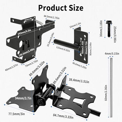 Self Closing Gate Hinges and Latch Kits for Vinyl/Wooden Fence Gates