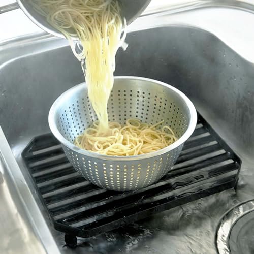 Stainless Steel Colander Mesh Metal Strainer Pasta Rice 5-Quart Strainer Dishwasher Safe