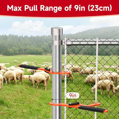 Chain Link Fence Stretcher Tool for 2-3/8" OD Post 9" Pull Range
