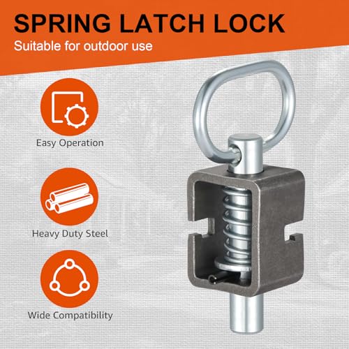 CZC AUTO Spring Latch Lock, Weld-On Spring Latch Assembly, Universal Fit for Utility Trailer Gate, Pack of 2