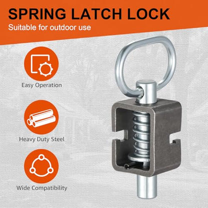 CZC AUTO Spring Latch Lock, Weld-On Spring Latch Assembly, Universal Fit for Utility Trailer Gate, Pack of 2