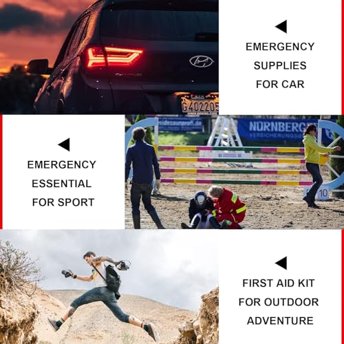 First Aid Kit 300PCS Car Home Camping Essentials Red 1st Aid | School Supplies,Dorm Room Essentials,Survival Kit,Emergency Kit,Outdoor Adventure,Office Hiking Portable - style: Red-300Pcs