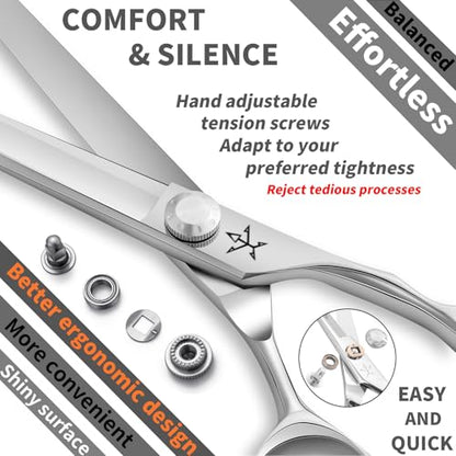 High-end Professional Extremely Very Sharp Barber Hair Cutting Scissors Hairdresser Shears For Hair 6 Inches Haircut Scissor Made Of Stainless Steel Alloy For Hairdressing Salon and Home Use - size: 6 Inch, style: Shears