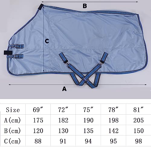 LEAFOREST Horse Mesh Fly Sheets - Lightweight Breathable Standard Neck - size: 75IN