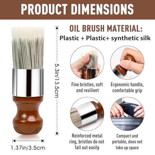 Horse Hair Brush for Leather and Furniture Salve - Durable Wax Brushing - size: Small