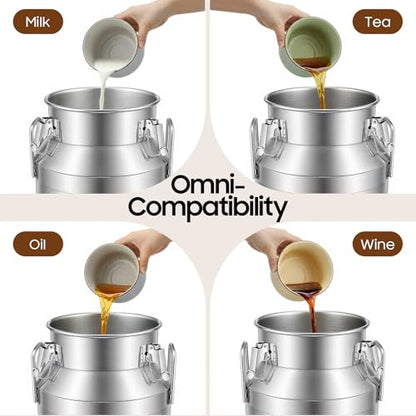 DYNAMI 5.3Gal Stainless Steel Milk Bucket with Faucet,Thickened Stainless Steel Milk Can with Sealing Lid,Large Liquid Container Storage,for Milk,Wine, Oil Storage Transport (20L/5.3Gal,w/Faucet) - size: 20L/5.3Gal