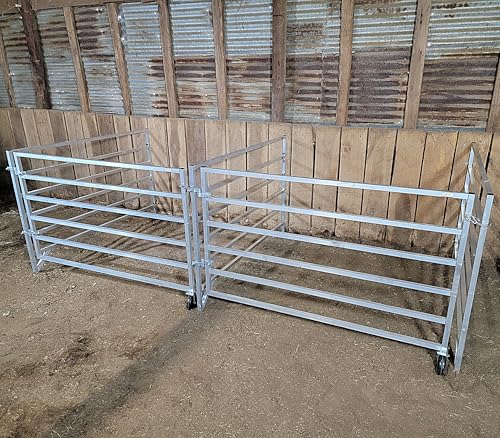 Aluminum 5 FT X 5 FT 6 Rail 40" Wall-Mounted ADD-ON Sheep & Goat STALL KIT Pen
