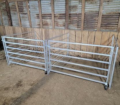 Aluminum 5 FT X 5 FT 6 Rail 40" Wall-Mounted ADD-ON Sheep & Goat STALL KIT Pen