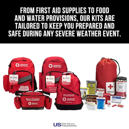 American Red Cross Officially Licensed Product, Large Deluxe Auto First Aid Kit with Soft Case, Emergency Supplies to Clean & Treat Minor Injuries, Keep Hydrated & Warm