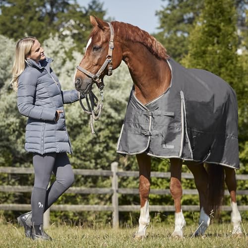Horze Glasgow Heavy Weight Waterproof Winter Turnout Horse Blanket (350g Fill) - Blackened Pearl - 75 in