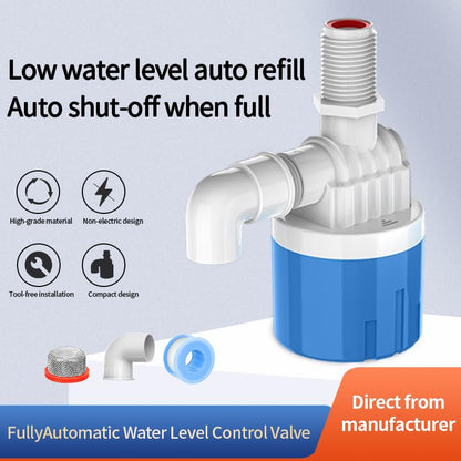 1 Pack 1/2 Float Valve for Water Tank,Aquapulse Water Float Automatic Water Level Control Aqua Pluse Trough Blue Plastic Float Valve Switch for Pool,Pond,Livestock(Top inner) - size: 1/2" top inner