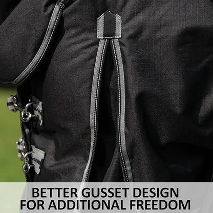 STORM SHIELD Classic II Horse Turnout Blanket | Attached Neck European Surcingle Design | Horse Blankets for Winter Waterproof | Winter Horse Blanket - size: Horse Size 64, style: Medium Weight (220 gm)