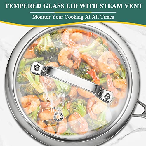 DELARLO Full-body Clad Tri-ply Stainless Steel 2 Quart Saucepan with Lid - color: Silver, size: 2 Quarts