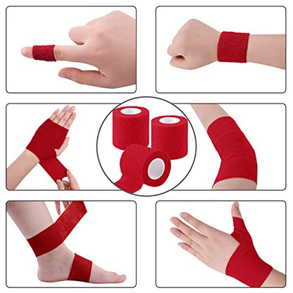 BQTQ 40 Rolls Self Adhesive Bandage Wrap 2 inch Self Adherent Tapes(Red) - color: Red, size: 2 Inch