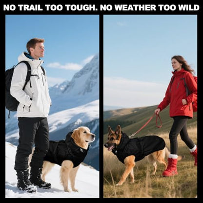 Dog Raincoat with Built-in Harness, Dog Rain Jacket with Clear Hood - color: Black, size: Medium