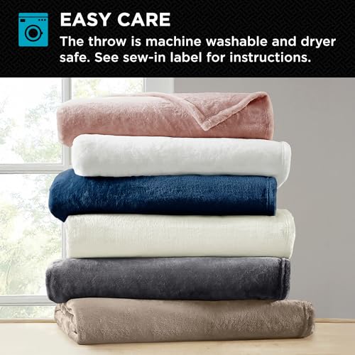Brookstone Nap Plush Throw Blanket for Couch | Warm & Super Soft Blanket with Unmatched Heavy, Dense, and Ultra-Comfy Throw | Luxurious Drape, Cozying Up on a Sofa, Chair | Silver - color: Silver