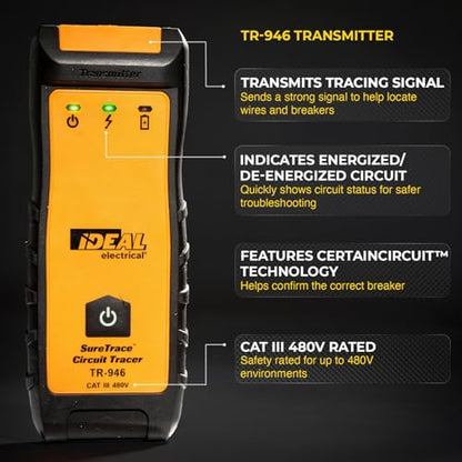 Ideal Electrical SureTrace Digital Circuit Tracer, 61-946, 0-480V