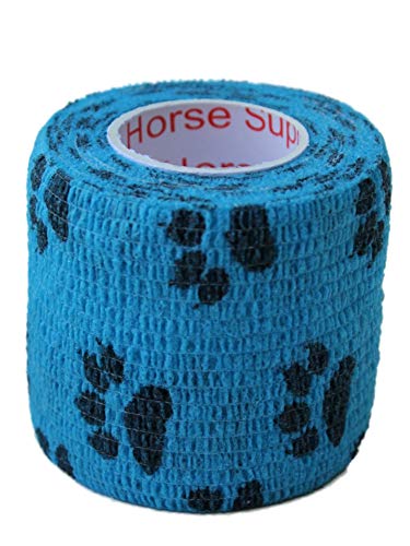 2 Inch Self Adhesive Bandage Wrap & Athletic Tape - 24Pk, Black Paw Prints - color: Paw Prints, size: 24 Rolls