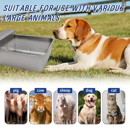 6 Gal Automatic Large Dog Water Dispenser Livestock Water Trough Stainless Steel Waterer Feeder Outdoor Automatic Pet Water Bowl Large Auto Dog Waterer for Big Dogs Cats Chicken Livestock