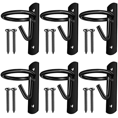 Dunzy 6 Pcs Bucket Hooks for Horses Bucket Hangers Holder Metal, Black - color: Black